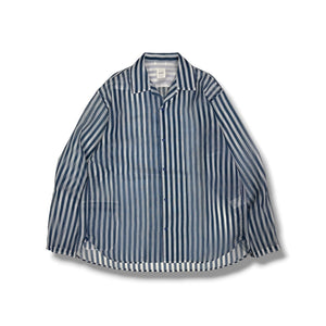 【迷迭香|マンネンロウ】MESH L/S SHIRT STRIPE/メッシュ L/S シャツ ストライプ(BLUE)