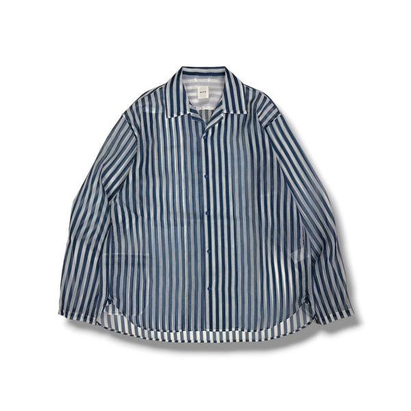 【迷迭香|マンネンロウ】MESH L/S SHIRT STRIPE/メッシュ L/S シャツ ストライプ(BLUE)