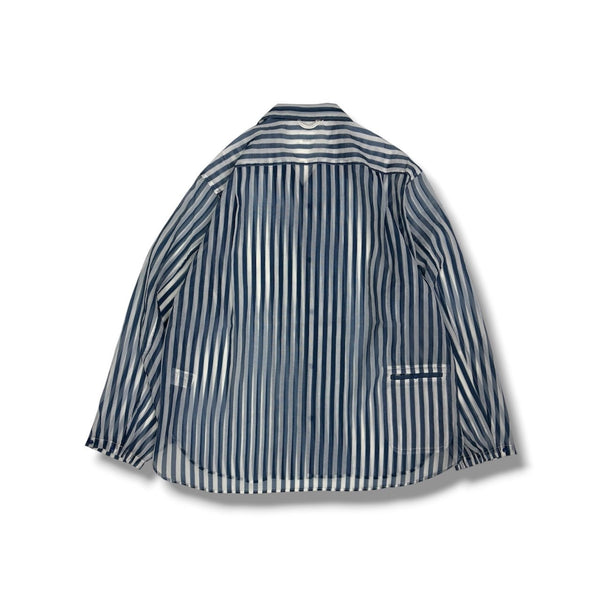 【迷迭香|マンネンロウ】MESH L/S SHIRT STRIPE/メッシュ L/S シャツ ストライプ(BLUE)