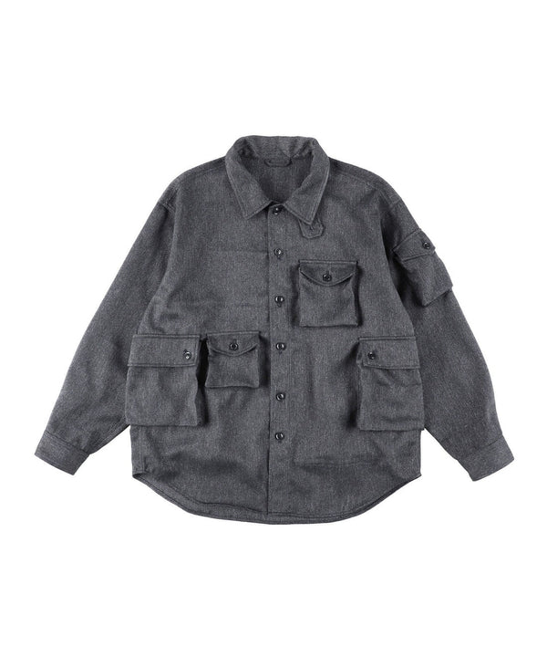 【MODMNT|モドメント】T／TWEED UTILITY CPO SHIRT/T／ツイードユーティリティーCOPシャツ(GRAY,BLACK) - STREAM【MODMNT|モドメント】T／TWEED UTILITY CPO SHIRT/T／ツイードユーティリティーCOPシャツ(GRAY,BLACK)STREAMBLACKS