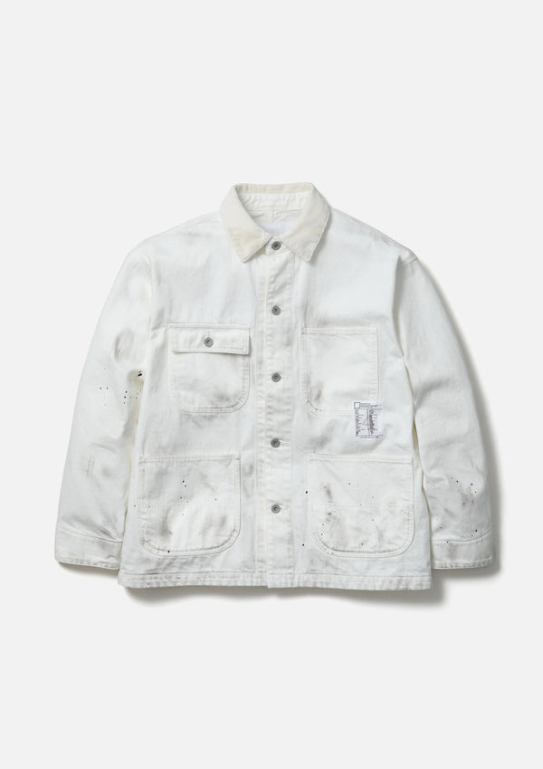 【NEIGHBORHOOD|ネイバーフッド】BW . WASHED COVERALL JACKET/BW .ウォシュドカバーオールジャケット(WHITE,BLACK) - STREAM【NEIGHBORHOOD|ネイバーフッド】BW . WASHED COVERALL JACKET/BW .ウォシュドカバーオールジャケット(WHITE,BLACK)STREAMWHITES