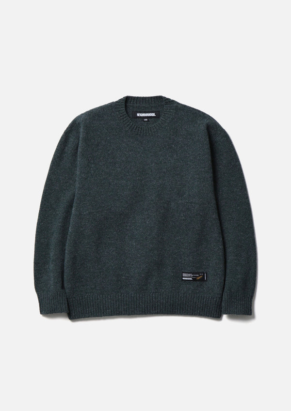 【NEIGHBORHOOD|ネイバーフッド】PLAIN CREWNECK SWEATER/プレーンクルーネックセーター(GRAY,GREEN,BLACK) - STREAM【NEIGHBORHOOD|ネイバーフッド】PLAIN CREWNECK SWEATER/プレーンクルーネックセーター(GRAY,GREEN,BLACK)STREAMGREENM