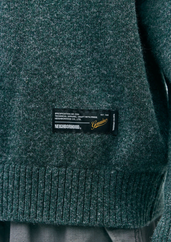【NEIGHBORHOOD|ネイバーフッド】PLAIN CREWNECK SWEATER/プレーンクルーネックセーター(GRAY,GREEN,BLACK) - STREAM【NEIGHBORHOOD|ネイバーフッド】PLAIN CREWNECK SWEATER/プレーンクルーネックセーター(GRAY,GREEN,BLACK)STREAMGREENM