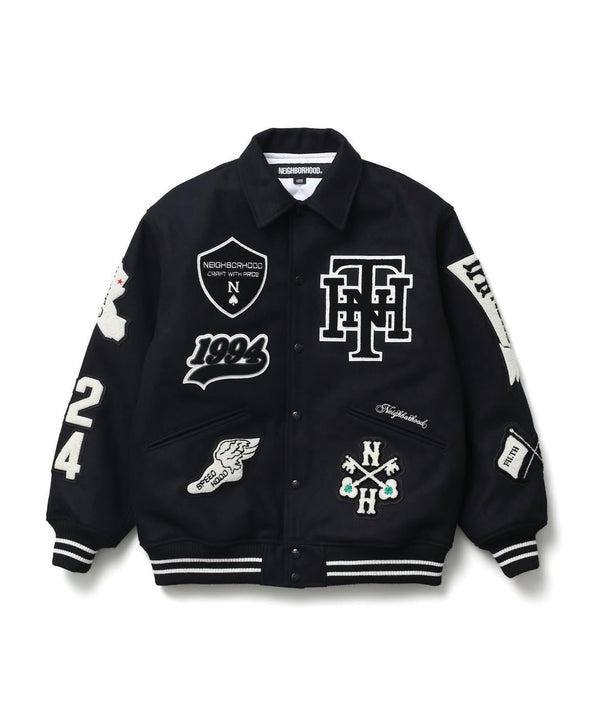 【NEIGHBORHOOD|ネイバーフッド】STADIUM JACKET/スタジアムジャケット(BLACK×WHITE)