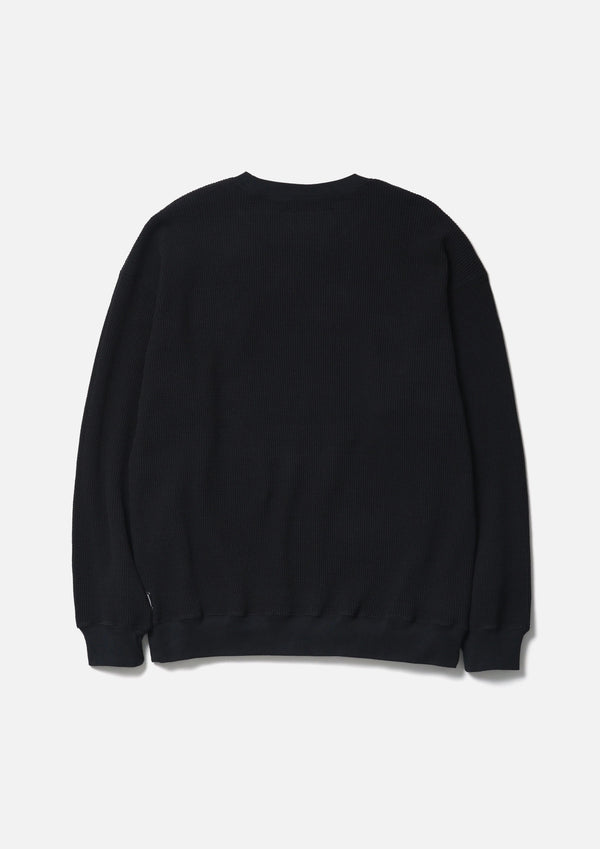 NEIGHBORHOOD 
WAFFLE FABRIC CREWNECK LS-1  BLACK