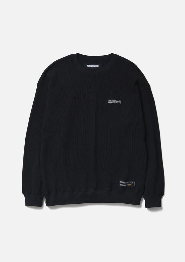 NEIGHBORHOOD
WAFFLE FABRIC CREWNECK LS-1  BLACK