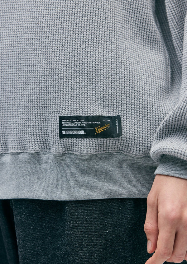 NEIGHBORHOOD 
WAFFLE FABRIC CREWNECK LS-1