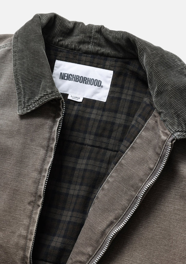 【NEIGHBORHOOD|ネイバーフッド】WASHED DUCK WORK JACKET (BLACK,GRAY)