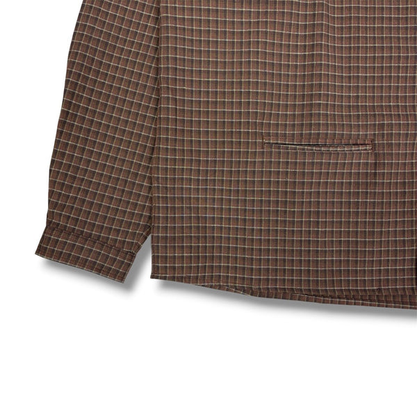 【NOROLL|ノーロール】NORMAL PANAMA L/S SHIRT(PANAMA CHECK) - STREAM