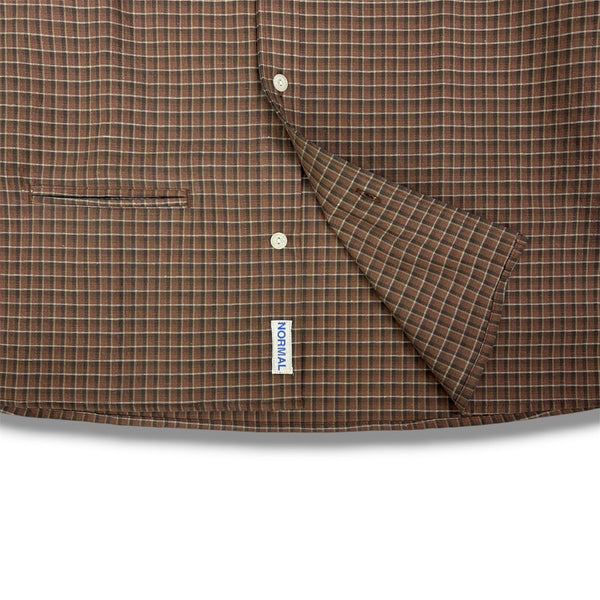 【NOROLL|ノーロール】NORMAL PANAMA L/S SHIRT(PANAMA CHECK) - STREAM