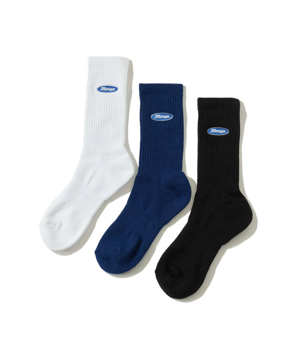 【XLARGE|エクストララージ】OVAL LOGO EMBROIDERED SOCKS/オーバルロゴエンブロイドリーソックス(NAVY)