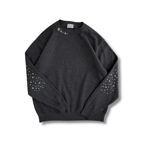 【PAJA STUDIO|パハ スタジオ】GLITTER COTTON SWEATER/グリッターコットンセーター(CHARCOAL GRAY) 正規取扱店舗 公式オンライン通販 島根 松江 26FW コットンニット シルクスクリーン