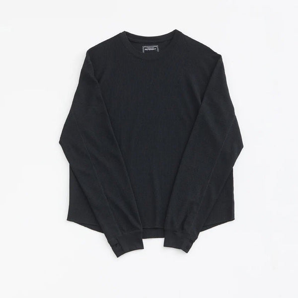 【PAPERSKY WEAR|ペーパースカイウェア】MERINO WAFFLE LONG T - SHIRT/メリノワッフル ロングTシャツ(BLACK) - STREAM【PAPERSKY WEAR|ペーパースカイウェア】MERINO WAFFLE LONG T - SHIRT/メリノワッフル ロングTシャツ(BLACK)STREAMM