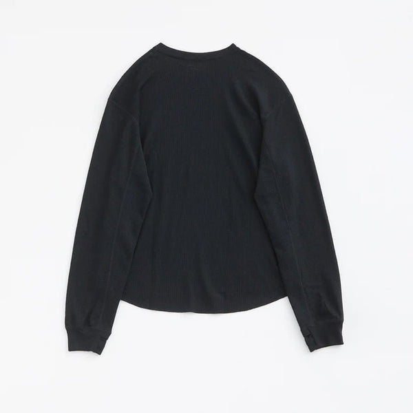 【PAPERSKY WEAR|ペーパースカイウェア】MERINO WAFFLE LONG T - SHIRT/メリノワッフル ロングTシャツ(BLACK) - STREAM【PAPERSKY WEAR|ペーパースカイウェア】MERINO WAFFLE LONG T - SHIRT/メリノワッフル ロングTシャツ(BLACK)STREAMM