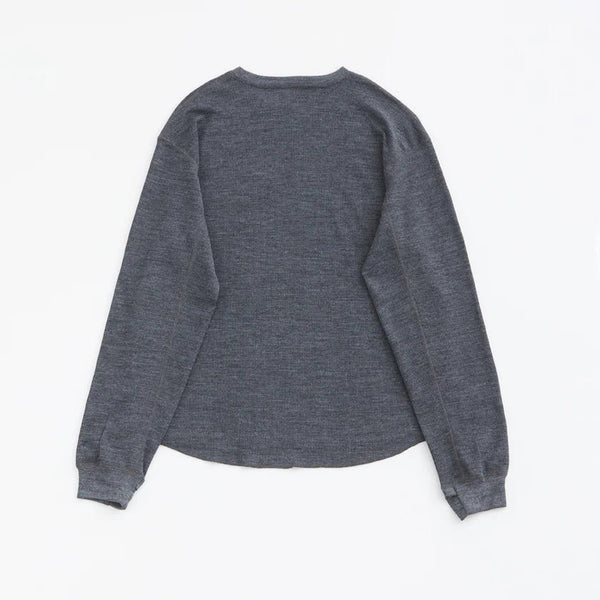 【PAPERSKY WEAR|ペーパースカイウェア】MERINO WAFFLE LONG T - SHIRT/メリノワッフル ロングTシャツ(CHARCOAL) - STREAM【PAPERSKY WEAR|ペーパースカイウェア】MERINO WAFFLE LONG T - SHIRT/メリノワッフル ロングTシャツ(CHARCOAL)STREAMM
