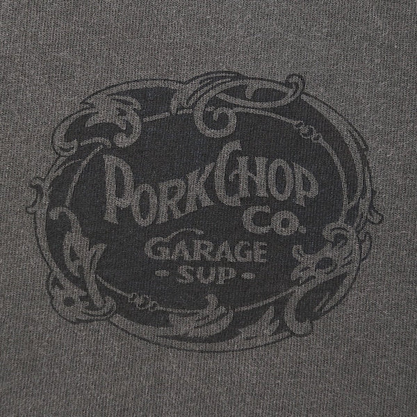 【PORKCHOP GARAGE SUPPLY|ポークチョップ ガレージ サプライ】F LEAF LOGO TEE / F リーフロゴ TEE(FADE NAVY,FADE GRAY)