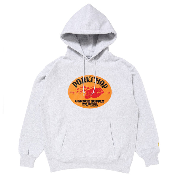 【PORKCHOP GARAGE SUPPLY|ポークチョップ ガレージ サプライ】FIRE UP HOODIE /ファイヤー アップ フーディー (ASH) - STREAM【PORKCHOP GARAGE SUPPLY|ポークチョップ ガレージ サプライ】FIRE UP HOODIE /ファイヤー アップ フーディー (ASH)STREAMXL