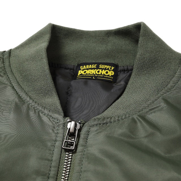 【PORKCHOP GARAGE SUPPLY|ポークチョップ ガレージ サプライ】FIRE UP MA - 1 JACKET/ファイヤー アップ MA - 1 JACKET(OLIVE) - STREAM【PORKCHOP GARAGE SUPPLY|ポークチョップ ガレージ サプライ】FIRE UP MA - 1 JACKET/ファイヤー アップ MA - 1 JACKET(OLIVE)STREAMM