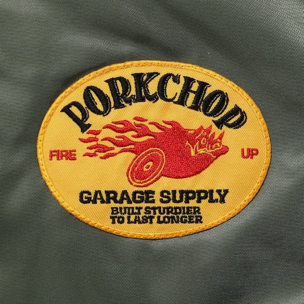 【PORKCHOP GARAGE SUPPLY|ポークチョップ ガレージ サプライ】FIRE UP MA - 1 JACKET/ファイヤー アップ MA - 1 JACKET(OLIVE) - STREAM【PORKCHOP GARAGE SUPPLY|ポークチョップ ガレージ サプライ】FIRE UP MA - 1 JACKET/ファイヤー アップ MA - 1 JACKET(OLIVE)STREAMM