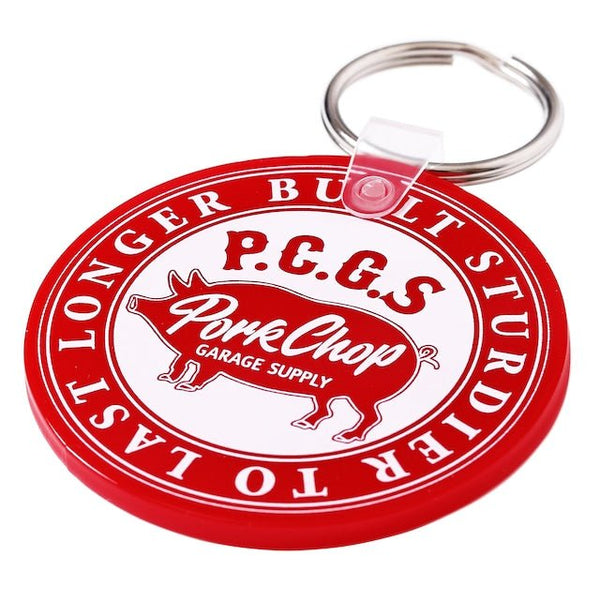 PORKCHOP GARAGE SUPPLY
KEY TAG/キータグ(CIRCLE PORK) 
COLOR:RED