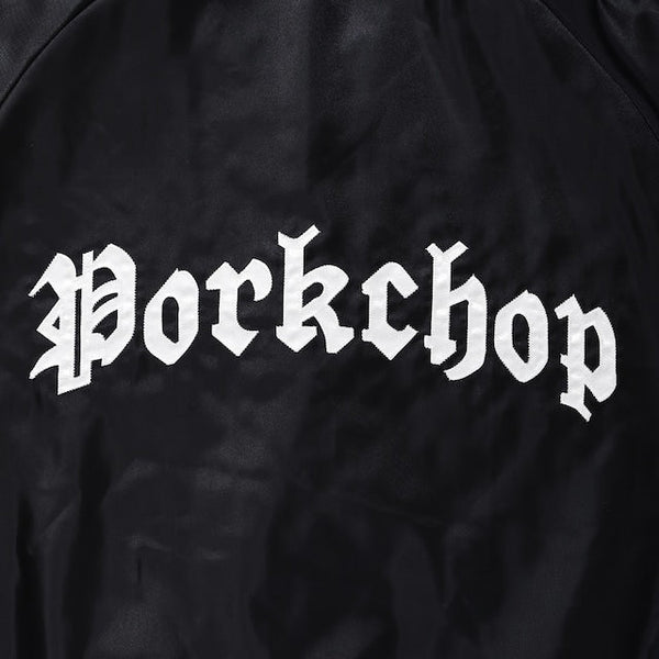 【PORKCHOP GARAGE SUPPLY|ポークチョップ ガレージ サプライ】SATIN SPORT JKT/サテンスポーツジャケット(BLACK) - STREAM【PORKCHOP GARAGE SUPPLY|ポークチョップ ガレージ サプライ】SATIN SPORT JKT/サテンスポーツジャケット(BLACK)STREAMM