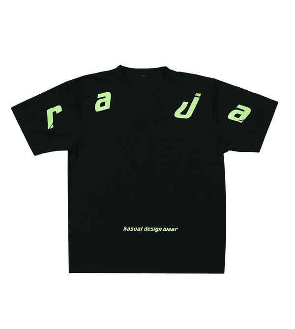 RAJA V-NECK TEE/ラジャVネックティー(BLACK)