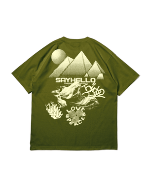 【SAYHELLO|セイハロー】NIGHT FANTASY S/S TEE/ナイトファンタジーS/Sティー(ARMY) - STREAM【SAYHELLO|セイハロー】NIGHT FANTASY S/S TEE/ナイトファンタジーS/Sティー(ARMY)STREAMS