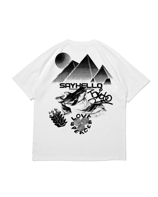 【SAYHELLO|セイハロー】NIGHT FANTASY S/S TEE/ナイトファンタジーS/Sティー(WHITE) - STREAM【SAYHELLO|セイハロー】NIGHT FANTASY S/S TEE/ナイトファンタジーS/Sティー(WHITE)STREAMS