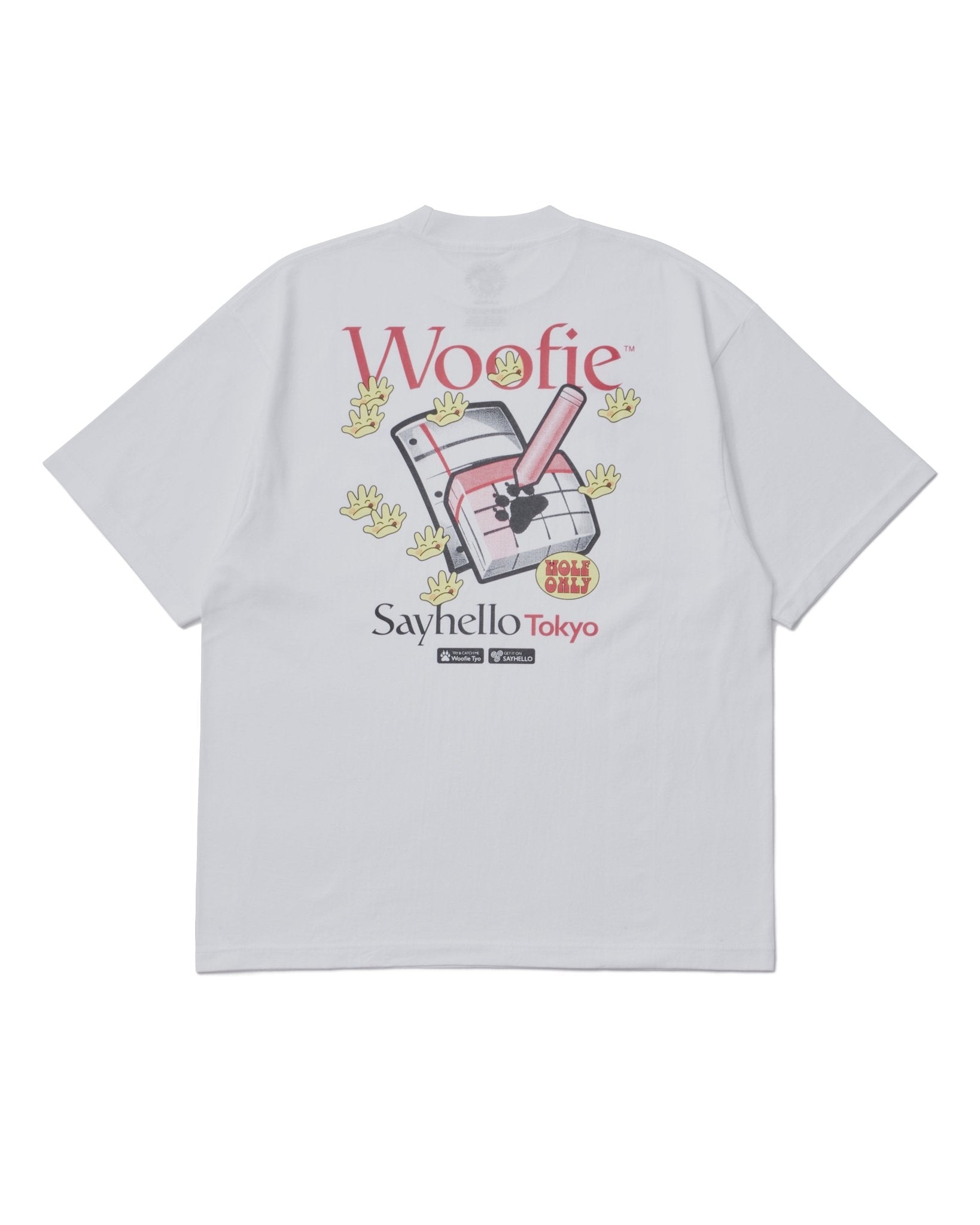 SAYHELLO|セイハロー】WOOFIE OLD NET S/S TEE(WHITE,ASH) 正規