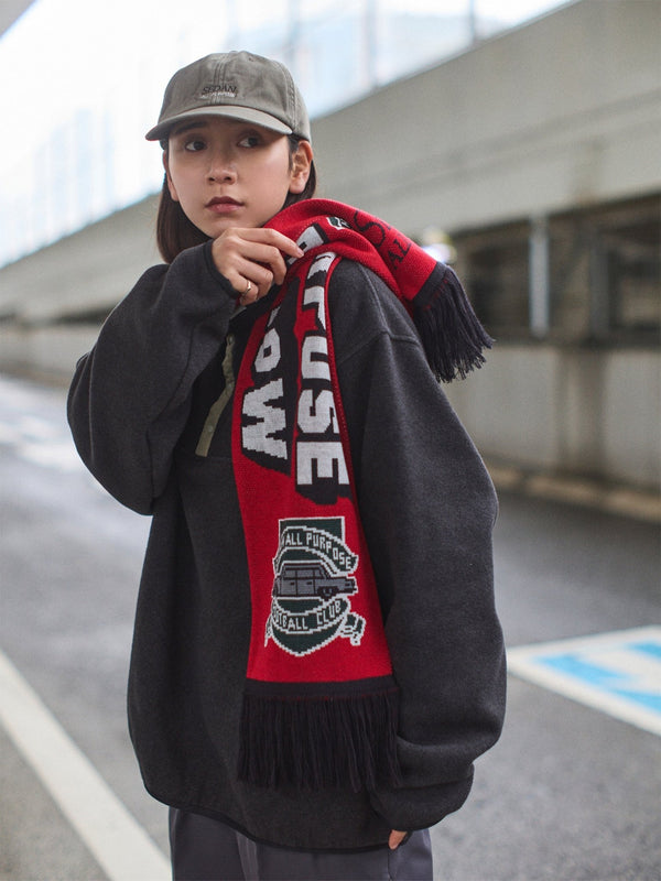 【SEDAN ALL - PURPOSE | セダンオールパーパス】FOOTBALL SCARF/フットボールスカーフ(RED) - STREAM【SEDAN ALL - PURPOSE | セダンオールパーパス】FOOTBALL SCARF/フットボールスカーフ(RED)STREAMONE SIZE