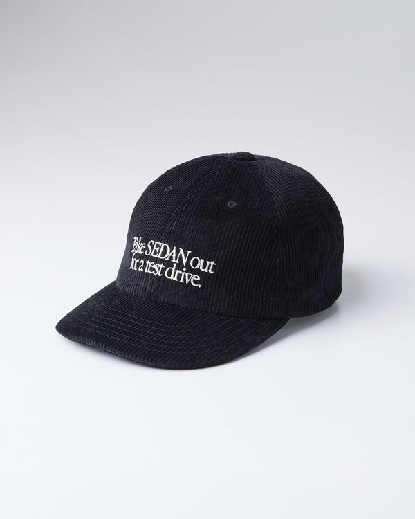 【SEDAN ALL-PURPOSE|セダンオールパーパス】 LEATHER STRAP CORDUROY CAP/レザーストラップコーデュロイキャップ(BLACK , BROWN) 正規取扱店舗 公式オンライン通販 島根 松江 26FW 刺繍