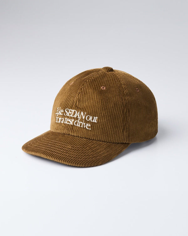 【SEDAN ALL-PURPOSE|セダンオールパーパス】 LEATHER STRAP CORDUROY CAP/レザーストラップコーデュロイキャップ(BLACK , BROWN) 正規取扱店舗 公式オンライン通販 島根 松江 26FW 刺繍