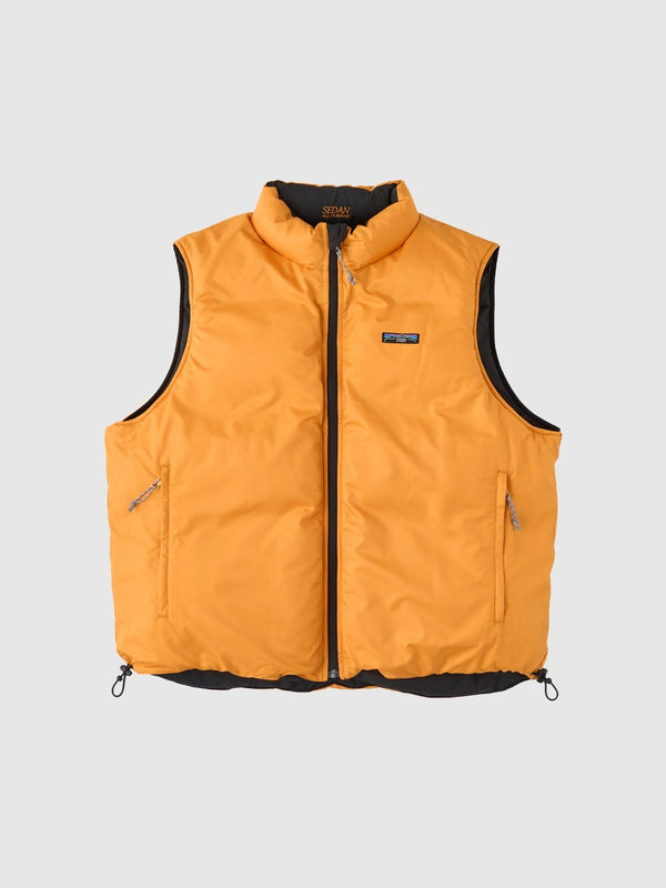 【SEDAN ALL - PURPOSE | セダンオールパーパス】REVERSIBLE DOWN VEST/リバーシブルダウンベスト(BLACK×MANGO) - STREAM【SEDAN ALL - PURPOSE | セダンオールパーパス】REVERSIBLE DOWN VEST/リバーシブルダウンベスト(BLACK×MANGO)STREAMM