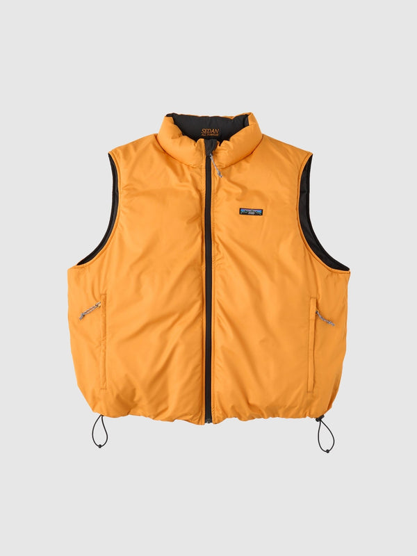 【SEDAN ALL - PURPOSE | セダンオールパーパス】REVERSIBLE DOWN VEST/リバーシブルダウンベスト(BLACK×MANGO) - STREAM【SEDAN ALL - PURPOSE | セダンオールパーパス】REVERSIBLE DOWN VEST/リバーシブルダウンベスト(BLACK×MANGO)STREAMM