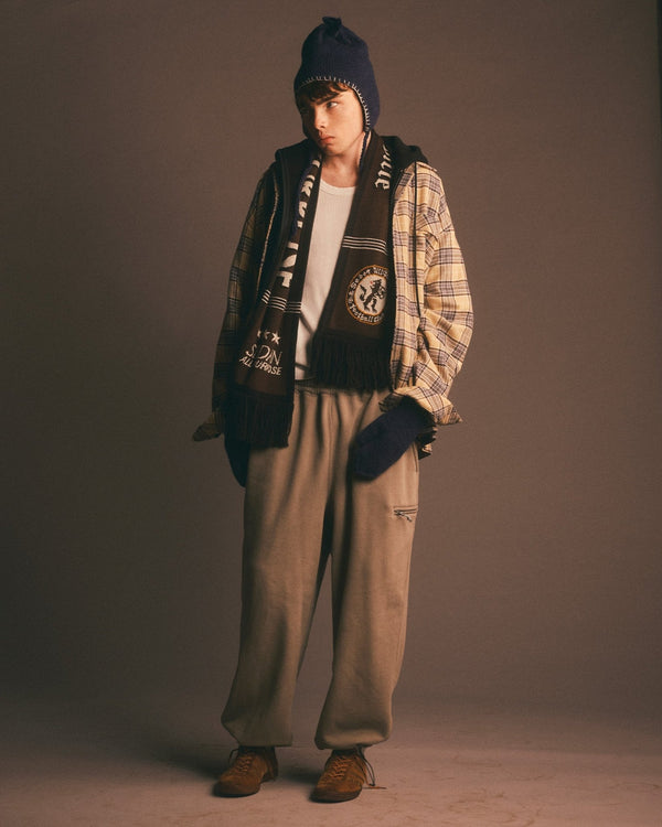 【SEDAN ALL - PURPOSE|セダンオールパーパス】FOOTBALL SCART/フットボールスカーフ(IVORY , BROWN) - STREAM【SEDAN ALL - PURPOSE|セダンオールパーパス】FOOTBALL SCART/フットボールスカーフ(IVORY , BROWN)STREAMBROWN