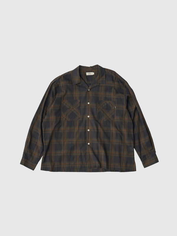 【SEDAN ALL - PURPOSE|セダンオールパーパス】MADRAS PLAID OPEN COLLAR SHIRT/マドラスプレイド オープンカラーシャツ(BLACK/OLIVE) - STREAM【SEDAN ALL - PURPOSE|セダンオールパーパス】MADRAS PLAID OPEN COLLAR SHIRT/マドラスプレイド オープンカラーシャツ(BLACK/OLIVE)STREAMM