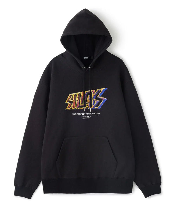 【SILAS|サイラス】RUIN LOGO SWEAT HOODIE/ ルイン ロゴ スウェット フーディー(BLACK) - STREAM【SILAS|サイラス】RUIN LOGO SWEAT HOODIE/ ルイン ロゴ スウェット フーディー(BLACK)STREAML