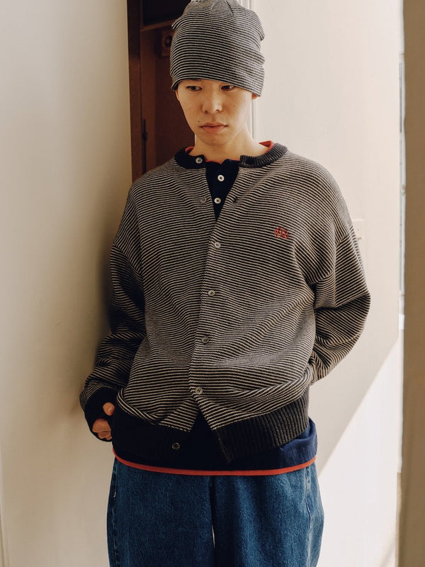 【SOL soonerorlater|ソル スーナーオアレイター】KNITTED BORDER BEANIE(BLACK&IVORY) 正規取扱店舗 公式オンライン通販 島根 松江 ビーニー 26AW GuruGuruロゴ
