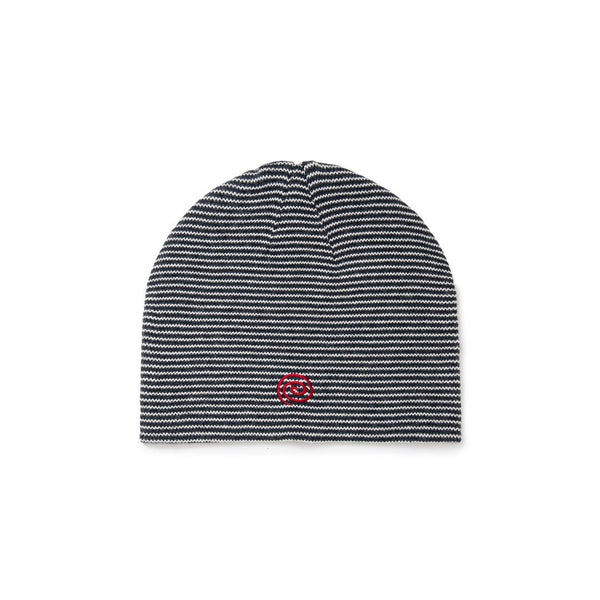 【SOL soonerorlater|ソル スーナーオアレイター】KNITTED BORDER BEANIE(BLACK&IVORY) 正規取扱店舗 公式オンライン通販 島根 松江 ビーニー 26AW GuruGuruロゴ