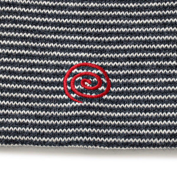 【SOL soonerorlater|ソル スーナーオアレイター】KNITTED BORDER BEANIE(BLACK&IVORY) 正規取扱店舗 公式オンライン通販 島根 松江 ビーニー 26AW GuruGuruロゴ