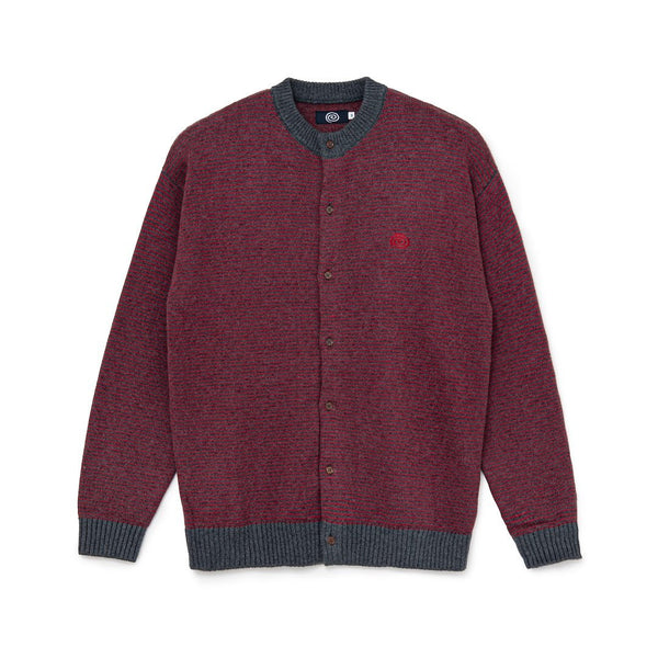 【SOL soonerorlater|ソル スーナーオアレイター】KNITTED BORDER CARDIGAN(BURGUNDY&CHARCOAL , BLACK&IVORY) 正規取扱店舗 公式オンライン通販 ニットカーディガン 26AW