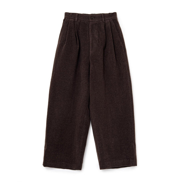 【SOL soonerorlater|ソル スーナーオアレイター】WOOL-BLEND EASY 2-TUCK PANTS/ウールブレンドイージー2タックパンツ(BROWN) 正規取扱店舗 公式オンライン通販 島根 松江 26FW イージーパンツ
