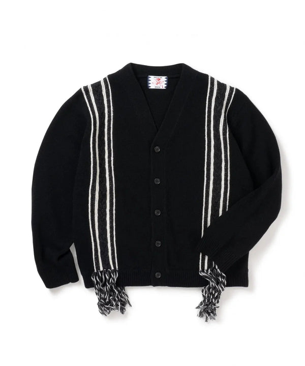 【SON OF THE CHEESE|サノバチーズ 】FRINGE KNIT CARDIGAN/フリンジ ニットカーディガン(BLACK) - STREAM【SON OF THE CHEESE|サノバチーズ 】FRINGE KNIT CARDIGAN/フリンジ ニットカーディガン(BLACK)STREAMM
