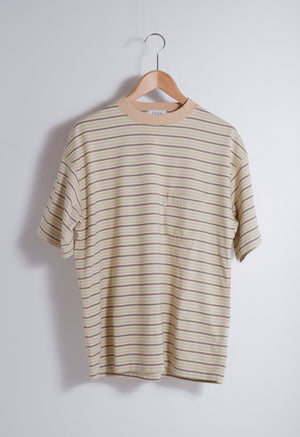 【tone|トーン】DOUBLE STITCH SS T SHIRT/ダブルステッチSSシャツ( BEIGE STRIPE) - STREAM【tone|トーン】DOUBLE STITCH SS T SHIRT/ダブルステッチSSシャツ( BEIGE STRIPE)STREAMM