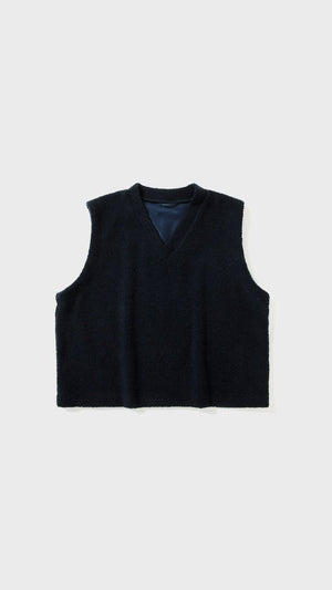 【TONE|トーン】RECYCLE WOOL BOA VEST/リサイクルウールボアベスト(NAVY) - STREAM【TONE|トーン】RECYCLE WOOL BOA VEST/リサイクルウールボアベスト(NAVY)STREAMNAVY1(S)