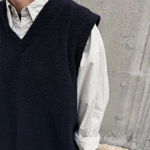 【TONE|トーン】RECYCLE WOOL BOA VEST/リサイクルウールボアベスト(NAVY) - STREAM【TONE|トーン】RECYCLE WOOL BOA VEST/リサイクルウールボアベスト(NAVY)STREAMNAVY1(S)