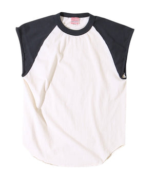 【WALLA WALLA SPORT|ワラワラスポーツ】FRENCH SLEEVE BASEBALL TOP/フレンチスリーブ ベースボールトップ(IVORY/BLACK , IVORY/MUSTARD)