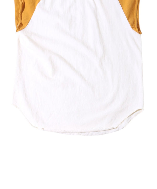 【WALLA WALLA SPORT|ワラワラスポーツ】FRENCH SLEEVE BASEBALL TOP/フレンチスリーブ ベースボールトップ(IVORY/BLACK , IVORY/MUSTARD)