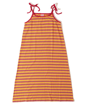【WALLA WALLA SPORT|ワラワラスポーツ】STRIPE CAMISOLE ONE-PIECE/ストライプ キャミソール ワンピース(YELLOW/RED)