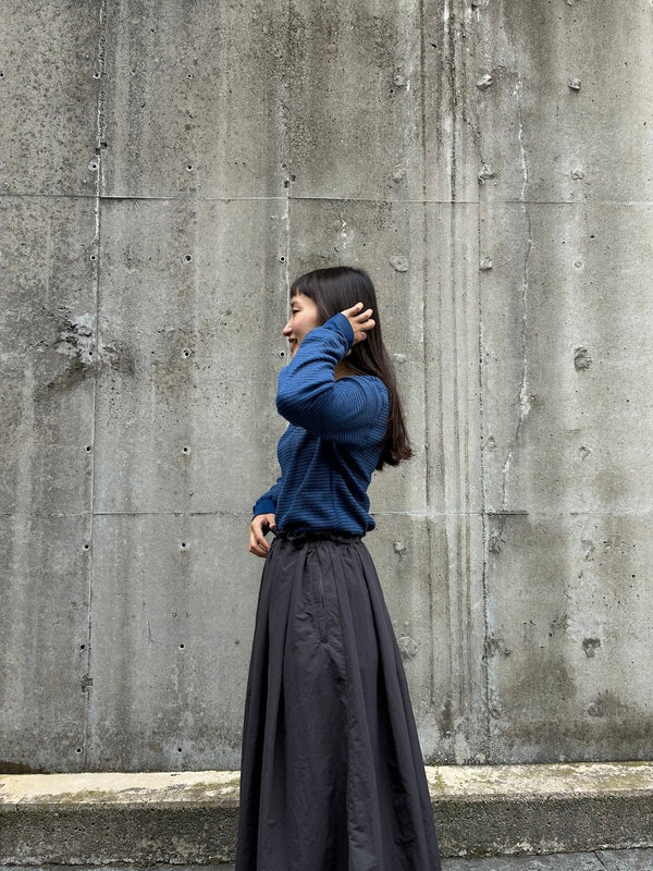 【WALLA WALLA SPORT|ワラワラスポーツ】STRIPE THERMAL CREW/ストライプサーマルクルー(BRICK , DARK INDIGO , OLD GREEN , DARK BROWN)